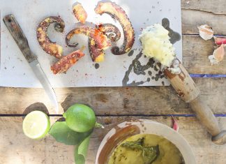 Χταπόδι τηγανιτό με αλιάδα