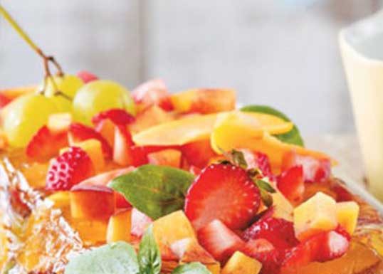 Ζελέ με καλοκαιρινά φρούτα και σαμιώτικο κρασί